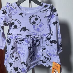Nightmare Before Christmas Toddler Girl Printed Dress Purple Print 12m NWT Jack